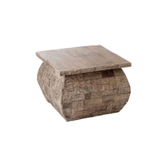 Beistelltisch aus recyceltem Holz grau