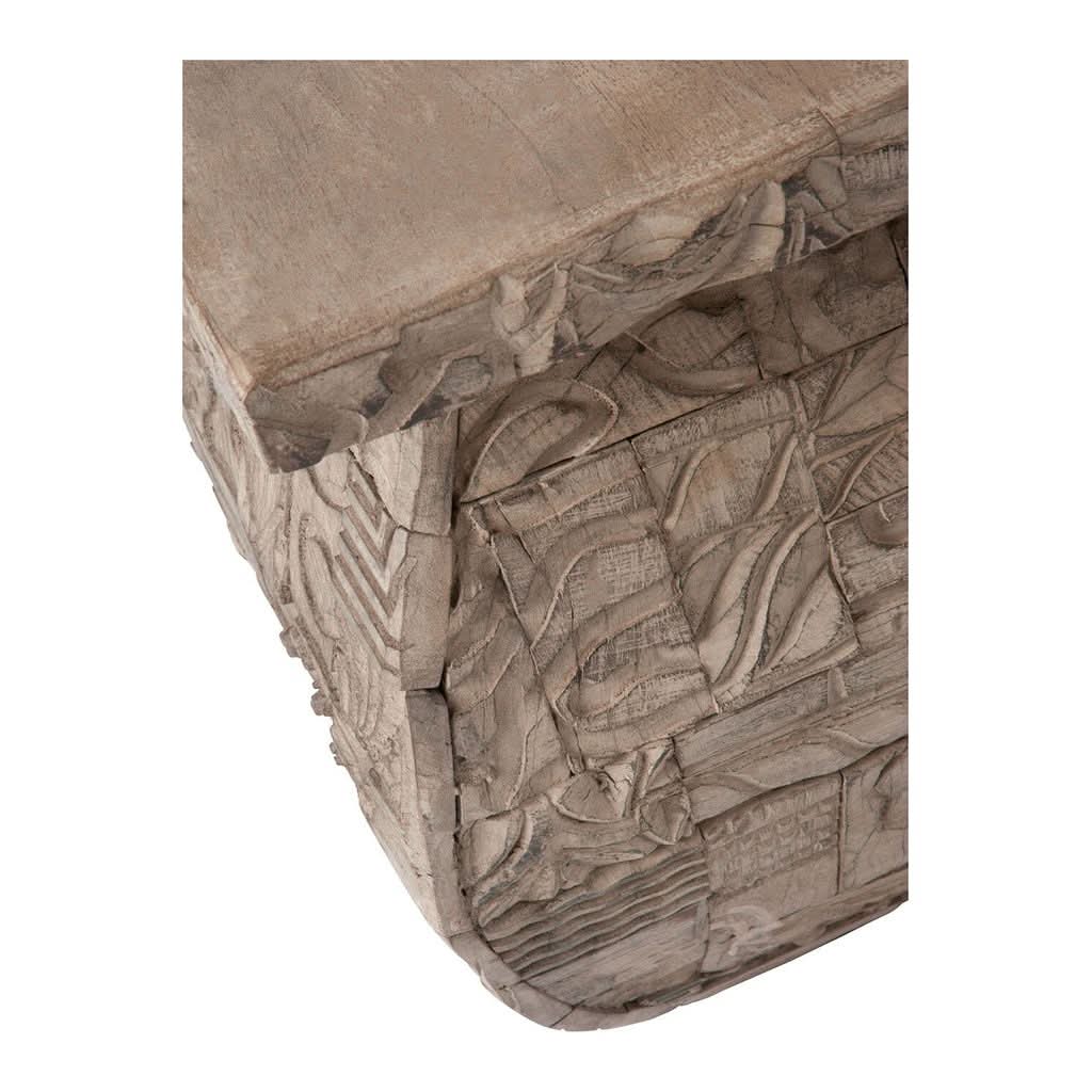Beistelltisch aus recyceltem Holz grau