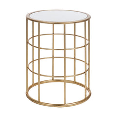 Beistelltisch Metall Glas Gold