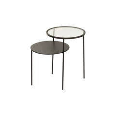 Table d'appoint Métal Verre Noir