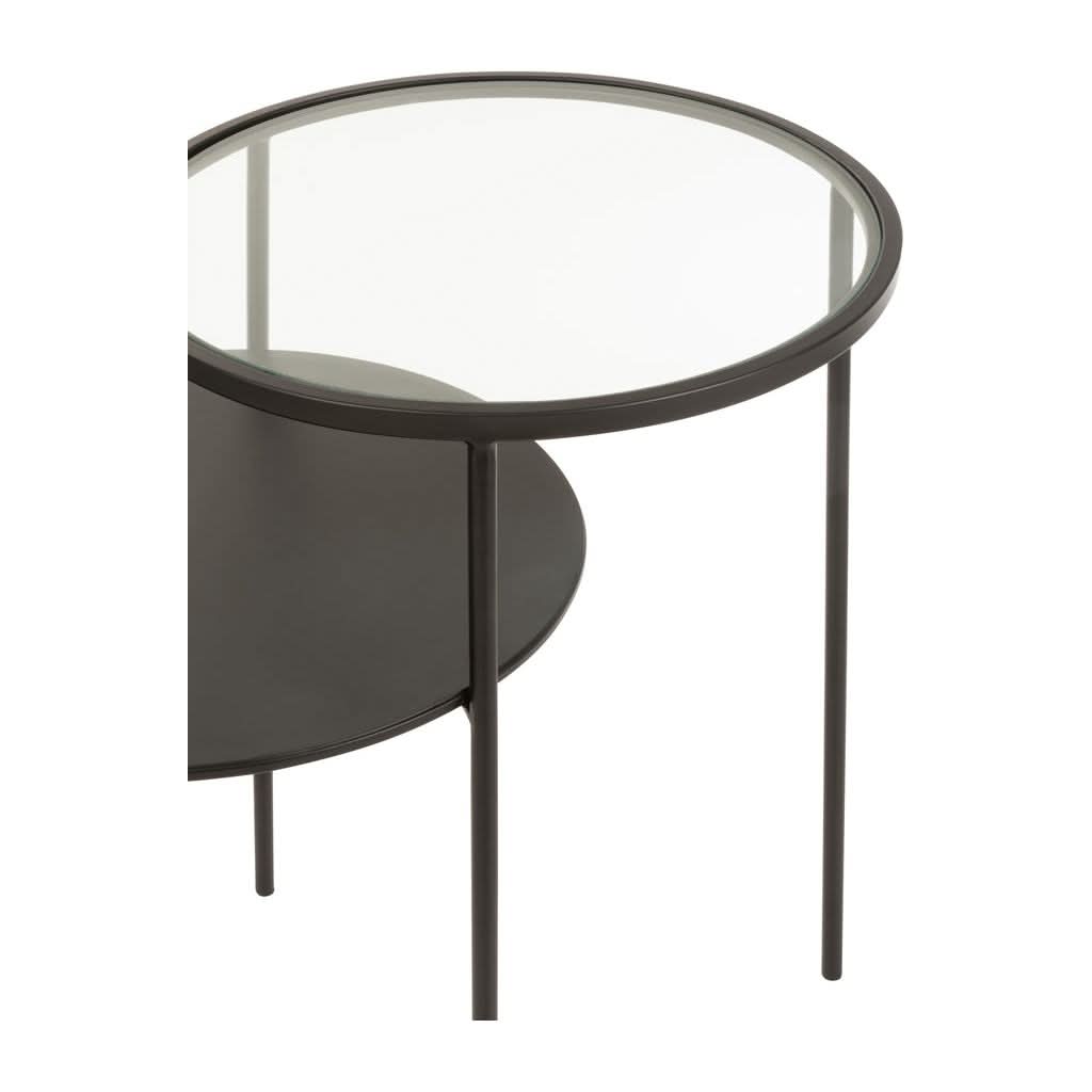 Table d'appoint Métal Verre Noir