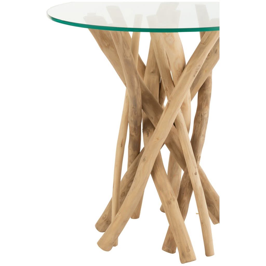 Beistelltisch Teak Natur Glas