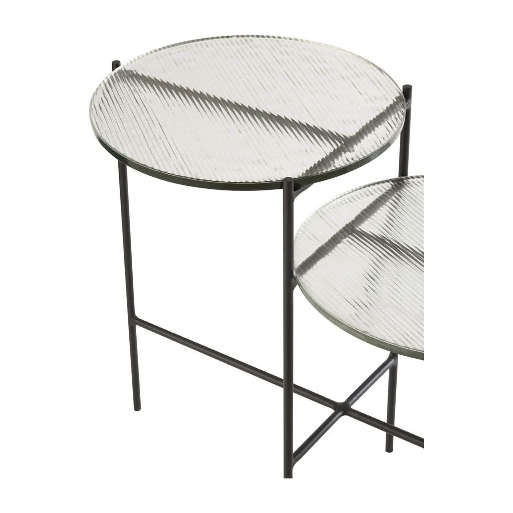 Table d'appoint Verre Fer Rond