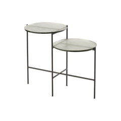 Table d'appoint Verre Fer Rond