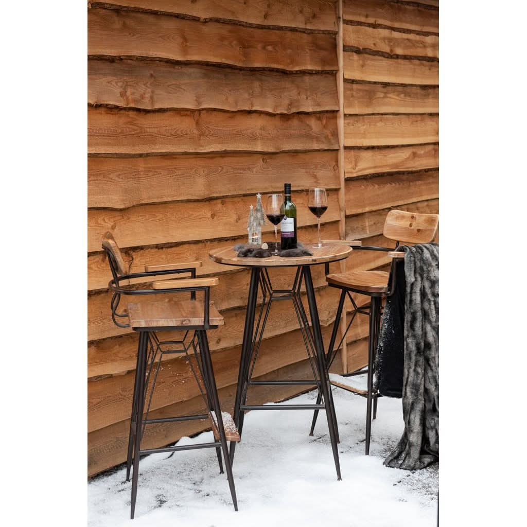 Table de Bar Métal Bois Noir - Designix