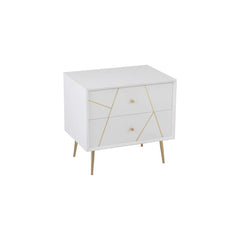 Designer-Nachttisch Weiß Gold