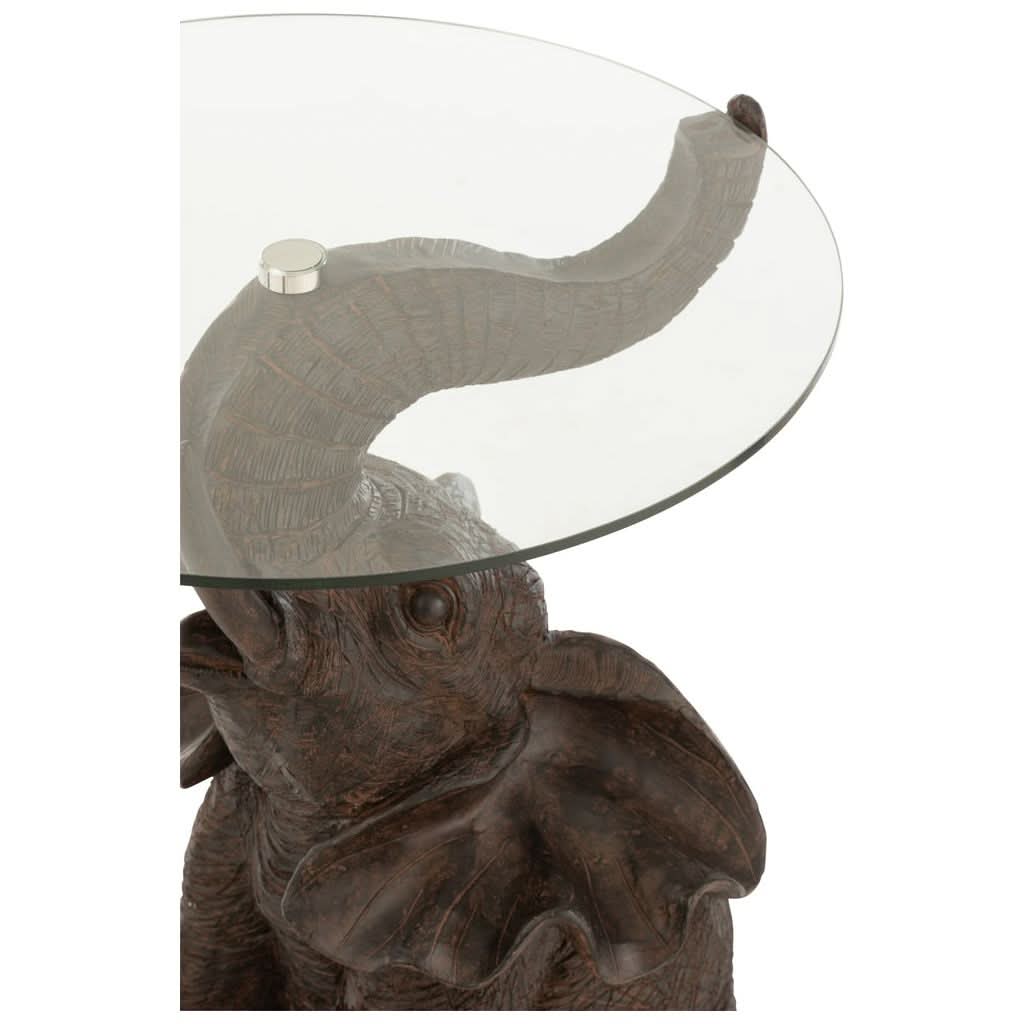Table Élégante Poly/Verre Marron - Designix