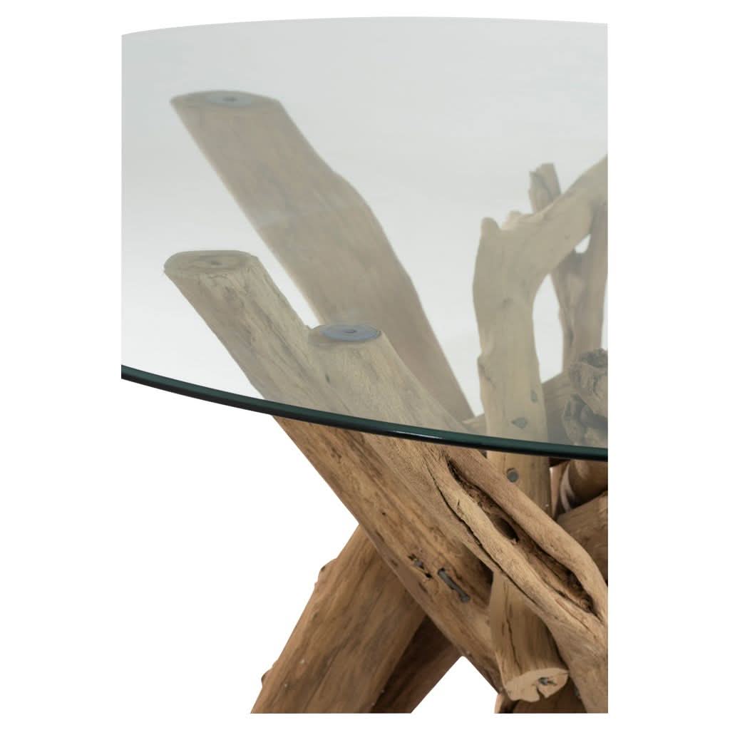 Table en Verre et Bois Naturel - Designix