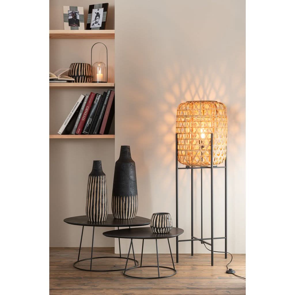 Ovaler Tisch aus Holz und Metall