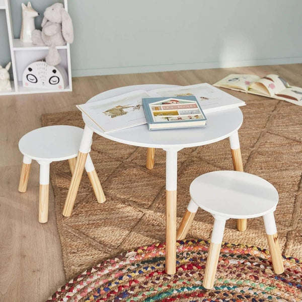 Runder Kindertisch Kiefer | Schnee