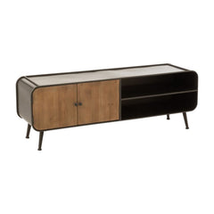 TV-Board Metall Holz Schwarz Natur
