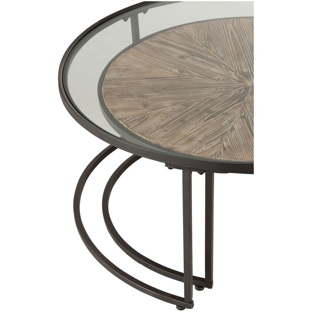 Runde Couchtische aus schwarzem Metall