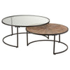 Runde Couchtische aus schwarzem Metall