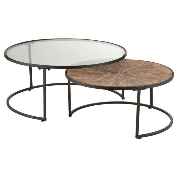 Runde Couchtische aus schwarzem Metall