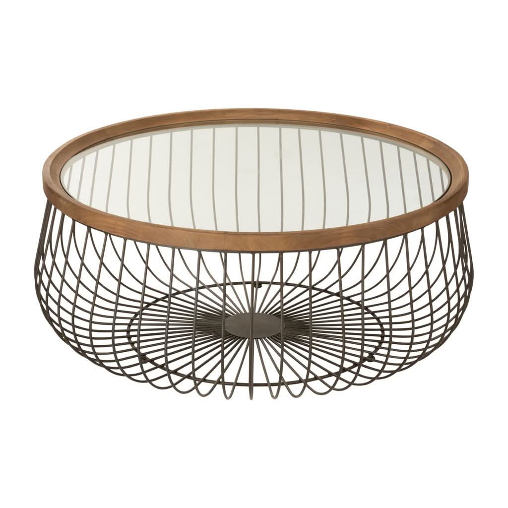 Tables Basses Rondes Métal Verre - Designix