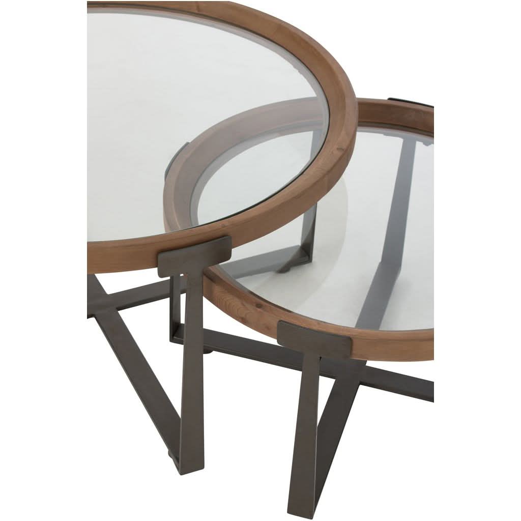 Tables Basses Verre Bois Noir - Designix