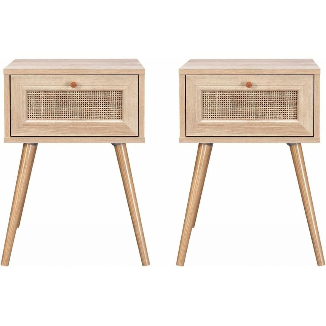 Nachttische aus Holz und Wiener Geflecht | Nord