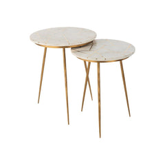 Tables D'Appoint Marbre Fer Doré