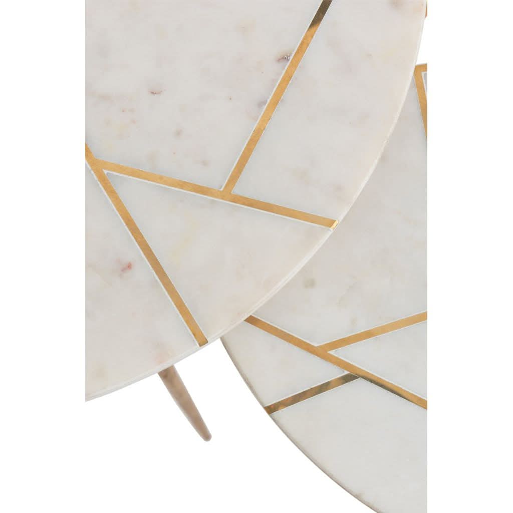 Tables D'Appoint Marbre Fer Doré - Designix