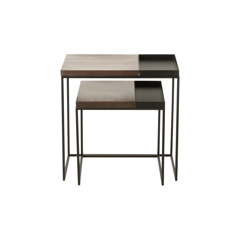 Tables D'Appoint Métal Bronze Noir - Designix
