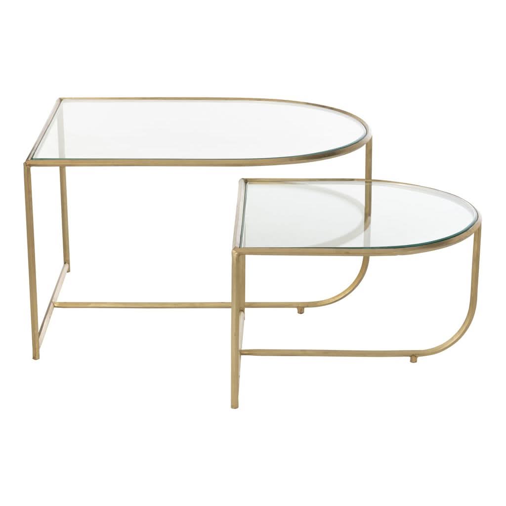 Tables D'Appoint Métal Verre Doré