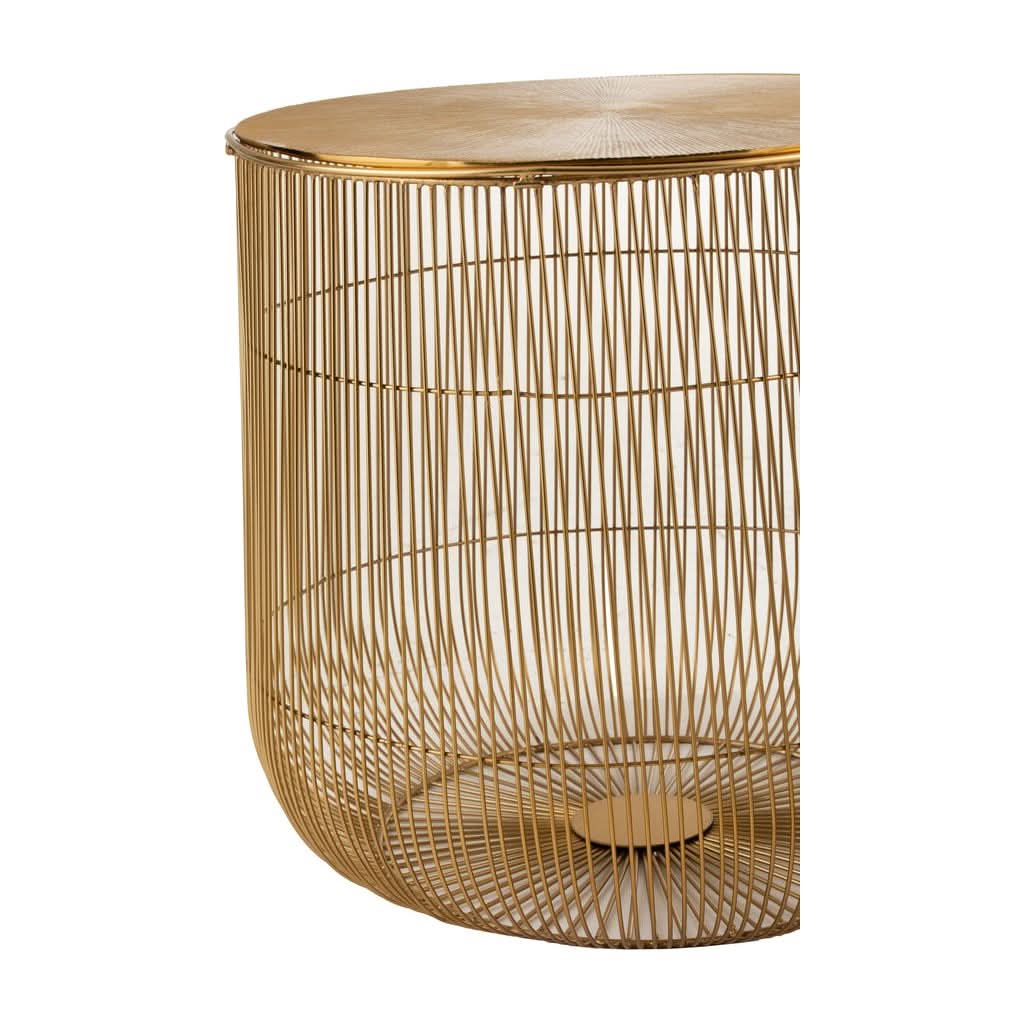 Goldene Metall-Beistelltische