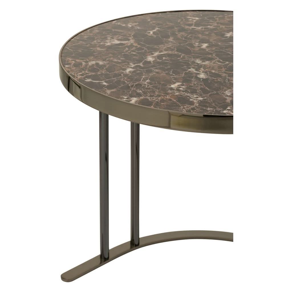 Tables D'Appoint Ovales Métal Argent - Designix