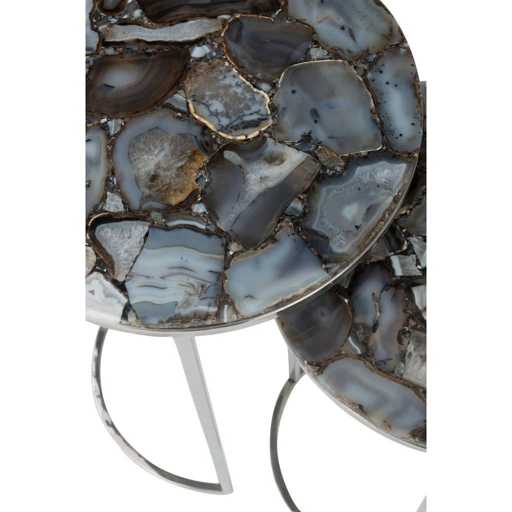Tables D'Appoint Pierre Agate Métal - Designix