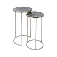 Tables D'Appoint Pierre Agate Métal