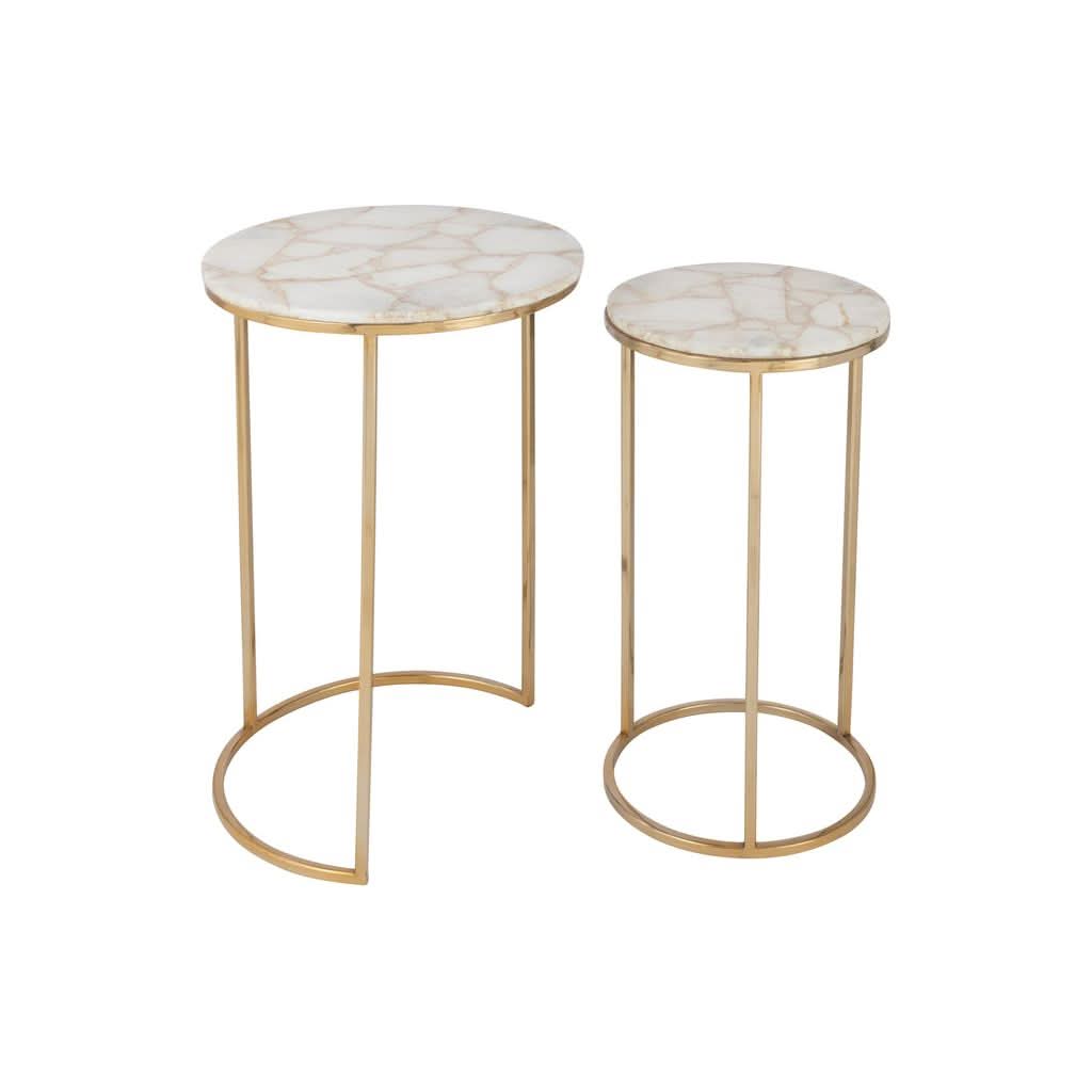 Tables D'Appoint Quartz Métal