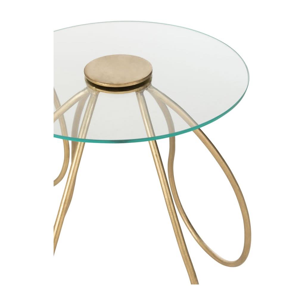 Runde Beistelltische in Gold