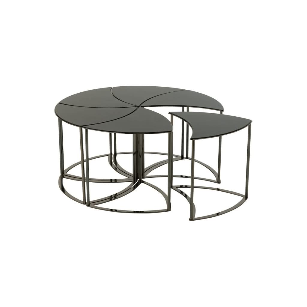 Tables Métal Verre Dorées Tornado - Designix