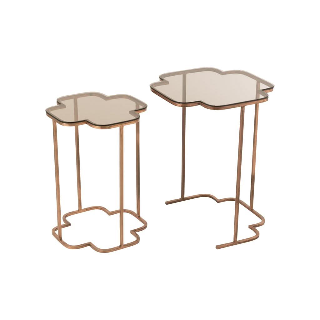 Tables Métalliques Cuivrées Ensemble