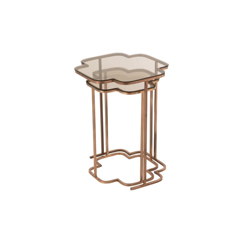 Tables Métalliques Cuivrées Ensemble - Designix