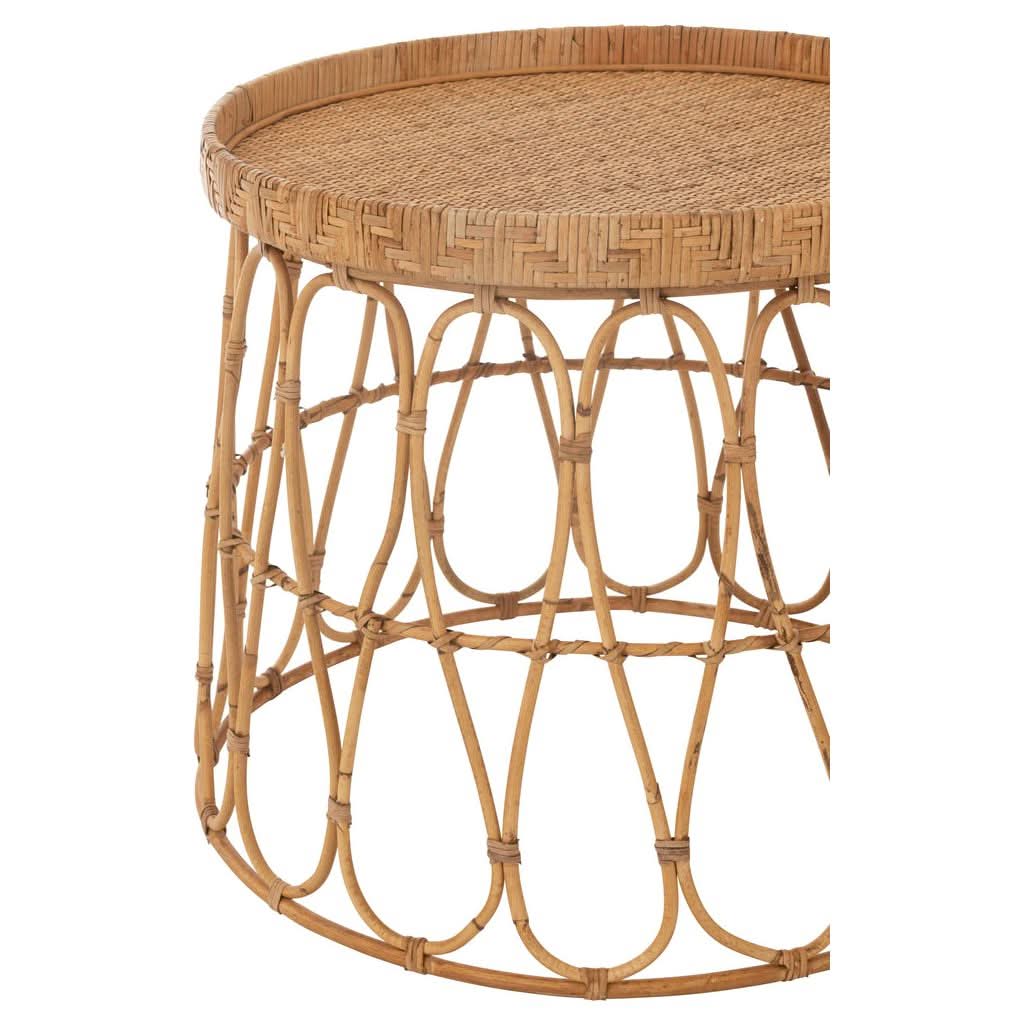 Runde Tische aus natürlichem Rattan