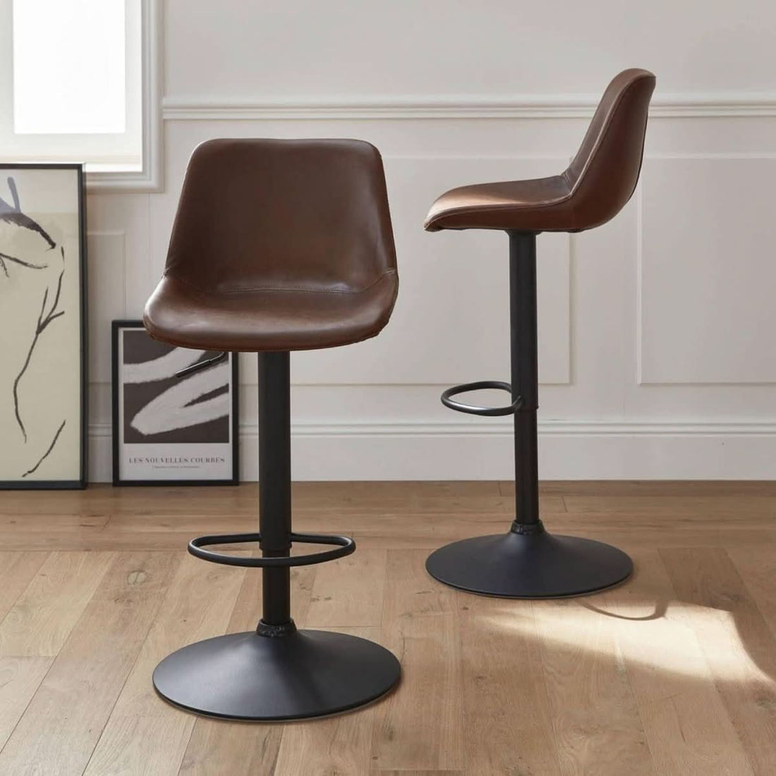 Verstellbare Barhocker Braun | Ruiss