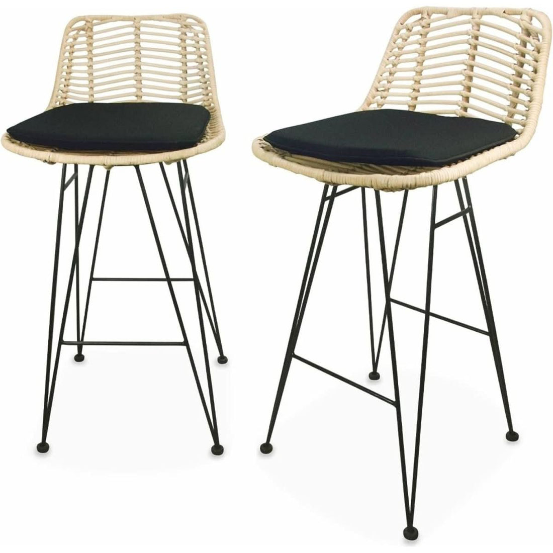 Barhocker Rattan Metall | Nacht