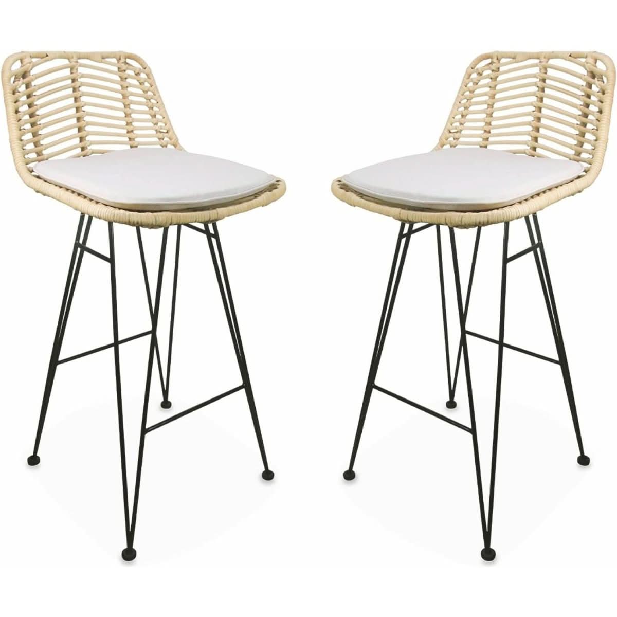Tabourets Bar Rotin Métal | Voix - Designix Tabouret