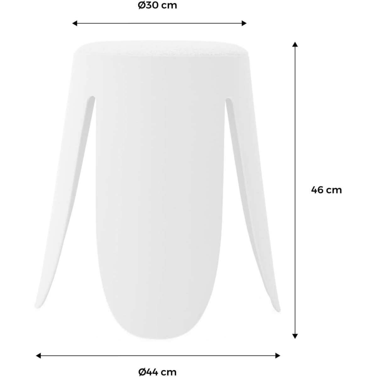 Tabourets Bouclette Texturée Blancs | Océan - Designix Tabouret