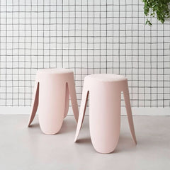 Stapelbare Hocker in Bouclé Rosa | Quinte