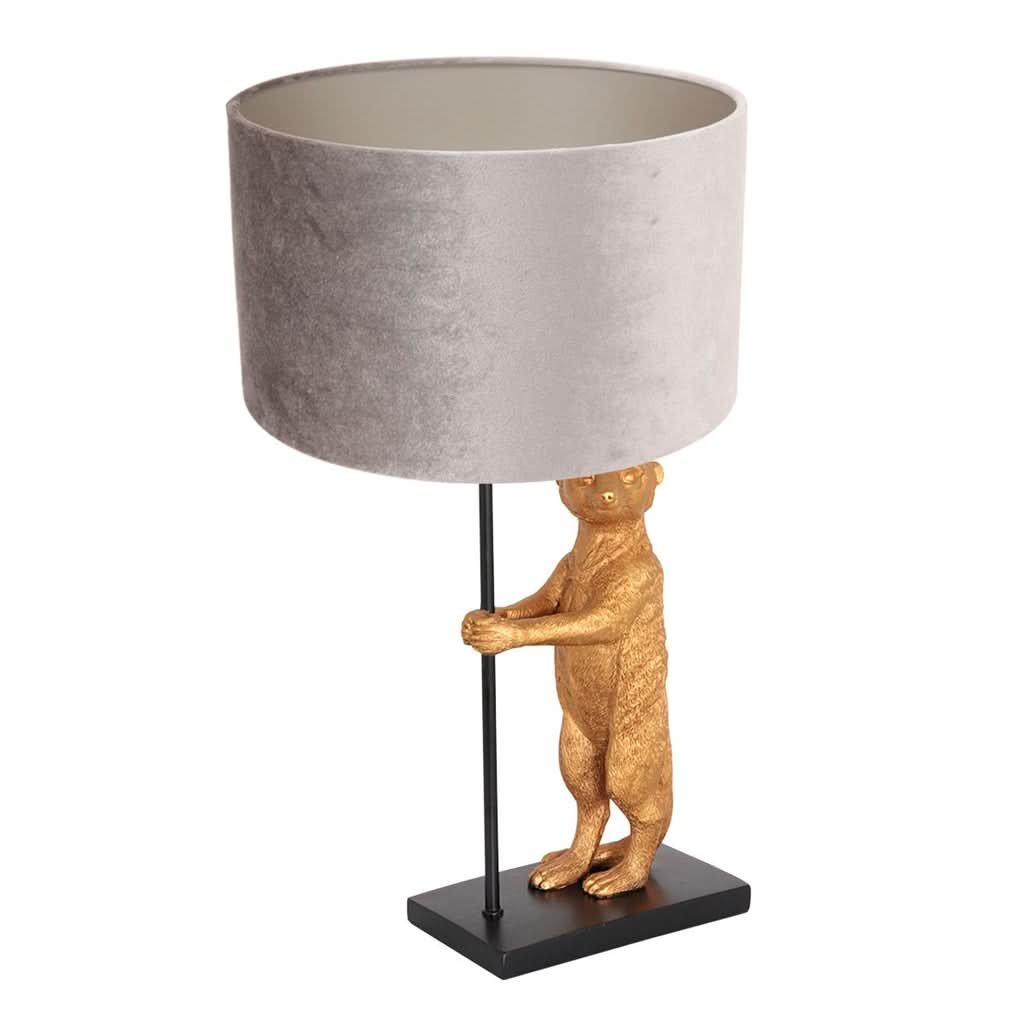 Même lampe animaux présentée de face, montrant la base noire rectangulaire et la tige centrale.