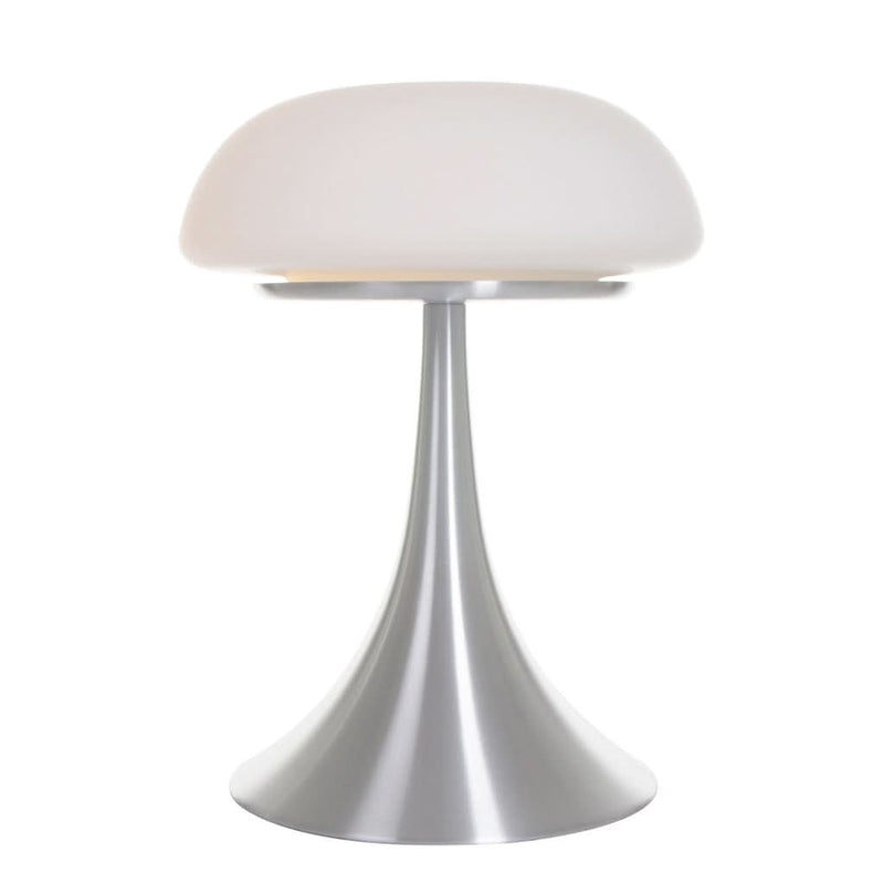 Design-Tischleuchte Stahl Glas