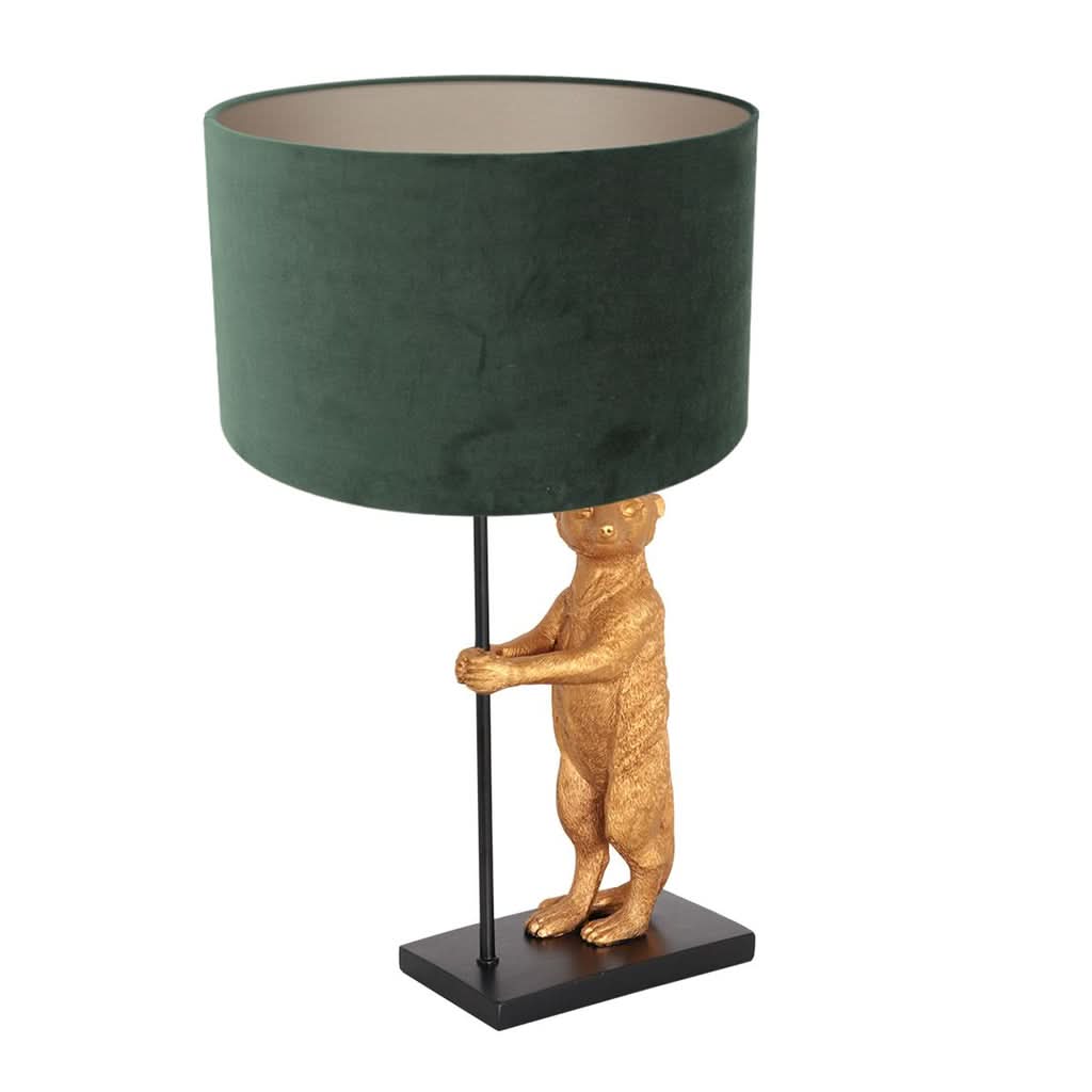 Tischlampe Tiere Samt Grün Schwarz