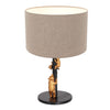 Lampe de table Animaux en Lin Noir-Gris