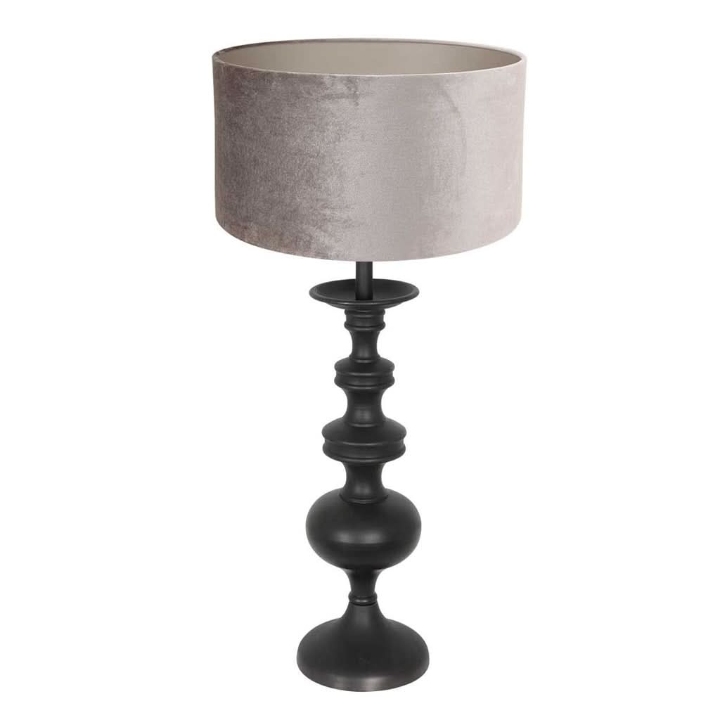 Elegante Tischleuchte Schwarz Silber