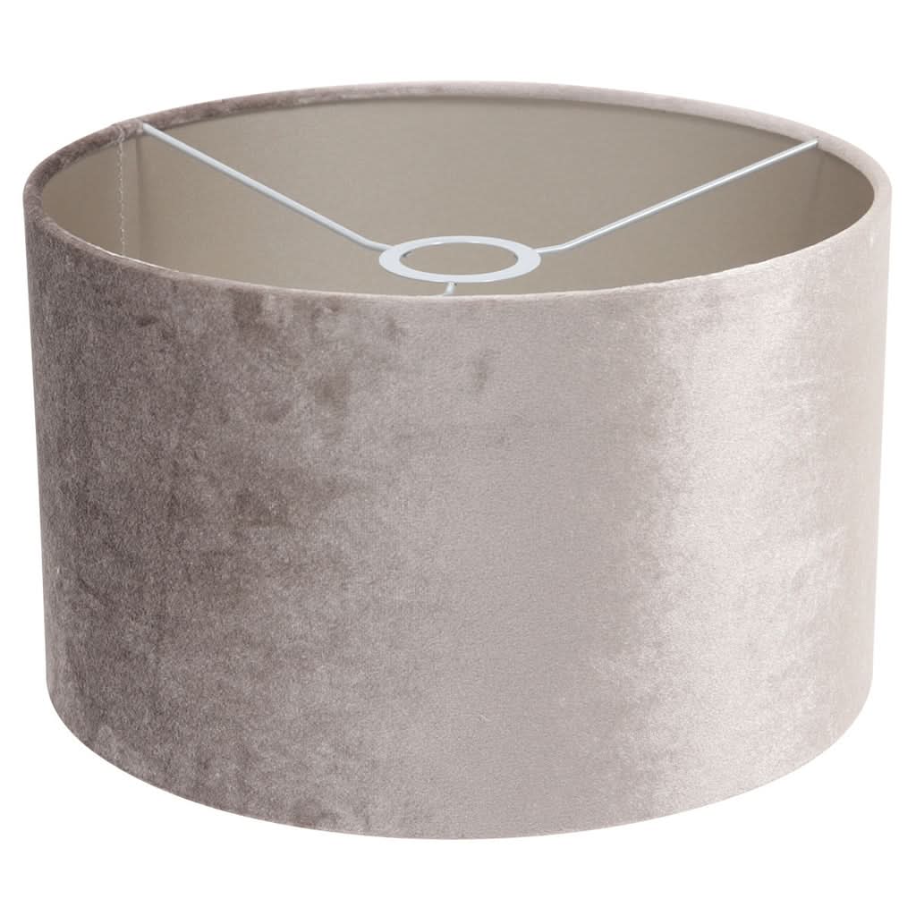 Intérieur de l'abat-jour en velours gris avec armature métallique blanche