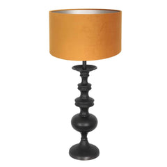 Tischlampe Samt Schwarz Gold