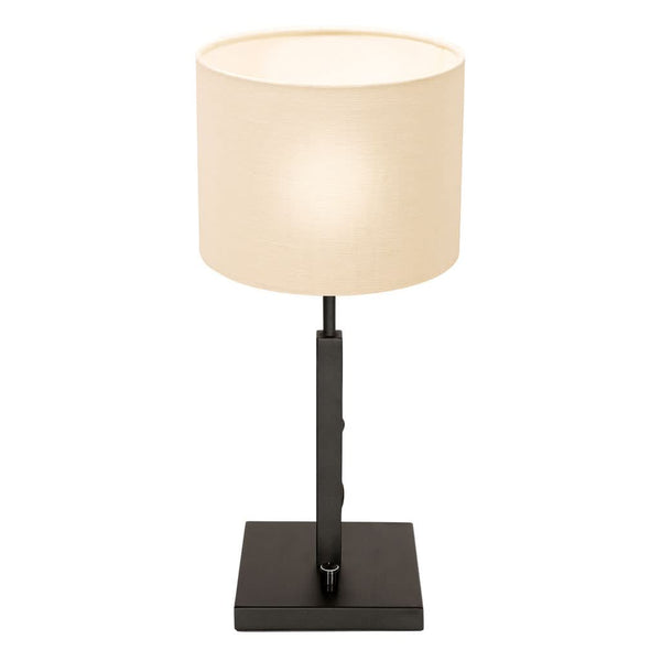 Elegante Lampe Schwarz Leinen Weiß