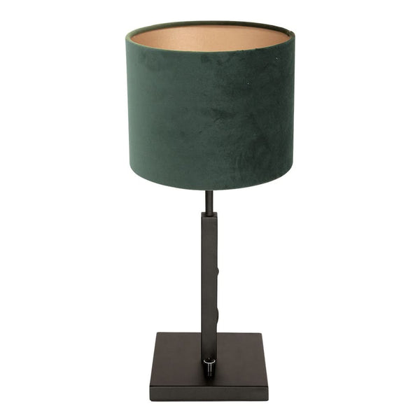 Tischlampe Schwarz Samt Grün