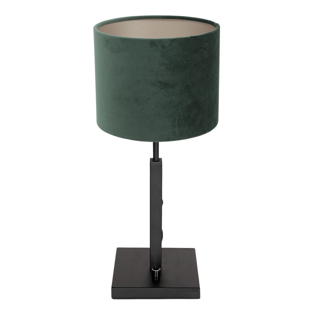 Tischlampe Schwarz Samt Grün